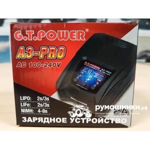 Зарядное устройство G.T.Power A3PRO-V1 LiPo/NiMh (220В/2A/2-3S) T-plug/TRX/Tamiya/Mini Tamiya/XT60