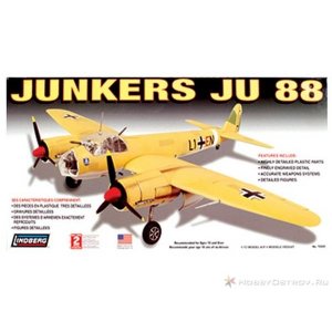 Склеиваемая пластиковая модель самолета Hawk Lindberg Junkers JU-88 1:72