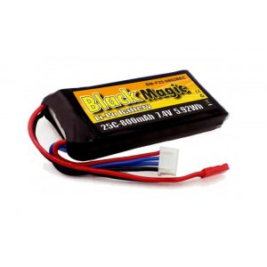 Аккумулятор для радиоуправляемых моделей Black Magic LiPo 7,4В(2S) 800mAh 25C Soft Case JST-BEC plug