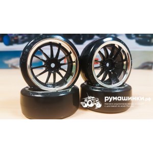 Колеса для дрифта 4шт HPI WORK XSA 02C 26mm CHROME/BLACK