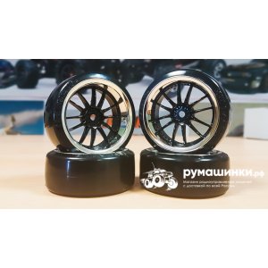 Колеса для дрифта 4шт HPI WORK XSA 02C 26mm CHROME/BLACK