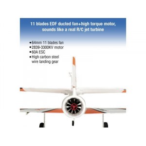 Радиоуправляемый самолет Top RC Jet Star Pro оранжевый 800мм импеллер 64мм 2.4G 4-ch LiPo RTF top089C