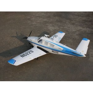 Радиоуправляемый самолет Top RC ST Beechcraft Bonanza V35 голубой 1280мм (шасси) PNP top085B