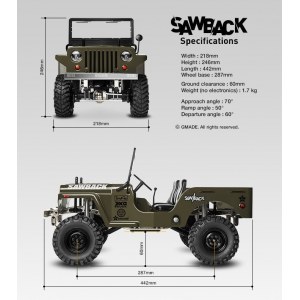 Радиоуправляемая машина для трофи Gmade 1/10 GS01 Desert Sawback RTR GM52012