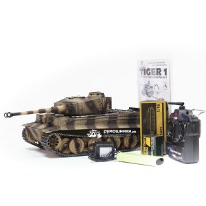 Танк на радиоуправлении Taigen 1/16 Tiger 1 (поздняя версия) HC, ИК-пушка, башня на 360, подшипники в ред., откат V3 TG3818-1D-BTR-IR3.0