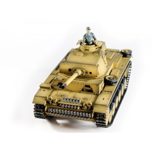 Радиоуправляемая модель танка Taigen 1/16 Panzerkampfwagen III (Германия) дым, свет (для ИК боя) V3 2.4G RTR пустыня TG3848-BD-IR3.0