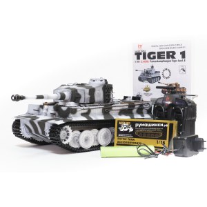 Радиоуправляемая модель Taigen 1/16 Tiger 1 (Германия, поздняя версия) (для ИК боя) V3 2.4G RTR зимний камуфляж TG3818-BS-IR3.0