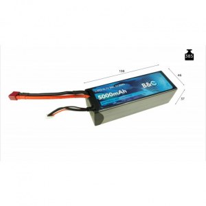 Аккумулятор LiPo B&C - 11.1v 5000mAh 50C (3S, Hardcase, разъём T-Plug) B&C-5000-3S-50-H