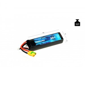 Аккумулятор LiPo B&C - 14.8v 5000мАч 90C (4S, Softcase, разъём XT-90) B&C-5000-4S-90-S