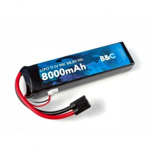 Аккумулятор LiPo B&C - 11.1v 8000мАч 90C (3S, Softcase, разъём TRX)