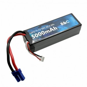 Аккумулятор Li-po B&C 5000 MAH 11.1V (3s) 50C, EC5, Hard case B&C-5000-3S-50-H-EC5