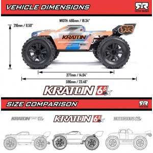 Радиоуправляемая трагги ARRMA 1/8 KRATON 6S 4X4 RTR Brushless Speed Truck, Blue/Pink ARA8608V6T2