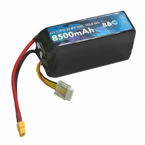 Аккумулятор Lipo B&C 8500 MAH 22.8v (6s HV), 120С, XT60, Softcase B&C-8500-6SHV-120-S-XT60