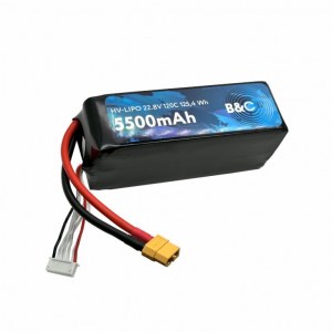 Аккумулятор Lipo B&C 5500 MAH 22.8v (6s HV), 120С, XT60, Softcase B&C-5500-6SHV-120-S-XT60