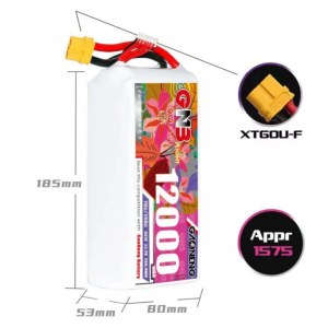 Аккумулятор Li-po Gaoneng GNB 12000mah 6S1P 22.2V 70C 53x80x185mm XT60 GNB120006S70A