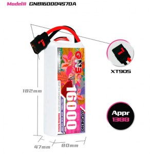 Аккумулятор Li-po Gaoneng GNB 16000mah 4S1P 14.8V 70C 47x80x182mm GNB160004S70A