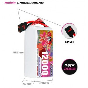 Аккумулятор Li-po Gaoneng GNB 12000mah 8S1P 29.6V 70C 70x80x185mm GNB120008S70A
