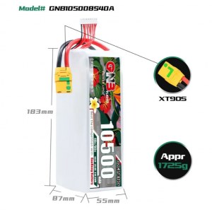 Аккумулятор Li-po Gaoneng GNB 10500mah 8S1P 29.6V 40C 87x55x183mm GNB105008S40A