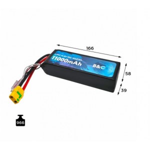 Аккумулятор Li-po B&C 11000 MAH 14.8V (4s) 90С, XT90S, Soft case B&C-11000-4S-90-S-XT90S