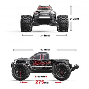 Радиоуправляемый монстр MJX Hyper Go 10208 V2 Brushless 4WD 1:10 - MJX-10208-V2-BLACK