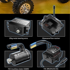 MJX Hyper Go H12Y+ (желтый) FOC Brushless 4WD 2.4G LED 1/12 RTR