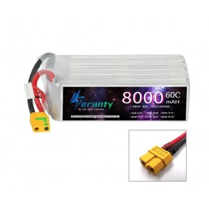 Аккумулятор LiPo Teranty 8000мАч 60C 22.2V XT60 TER-8000-60-6S