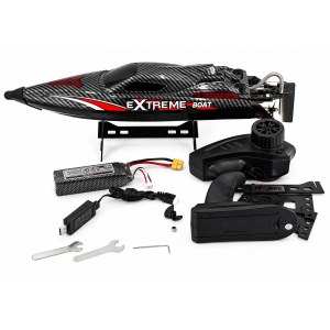 Радиоуправляемый катер Black Extreme 48 см, 55 км/ч Brushless — HJ816PRO-CARBON-BLACK