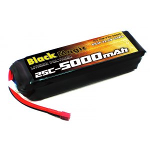 Black Magic LiPo 22,2В(6S) 5000mAh 25C Soft Case Deans plug