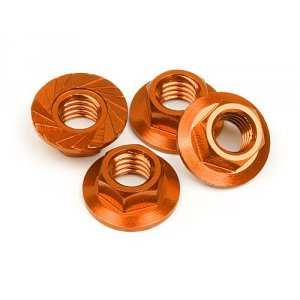 Гайки колес с фланцем M4 (ORANGE/4шт) / replacement part 87271