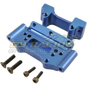 Alum. Front Bulkhead (Blue): Traxxas Slash