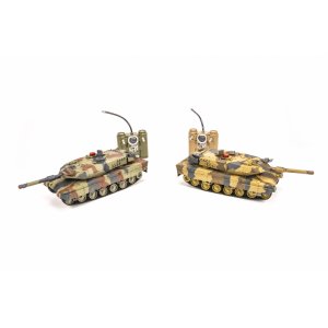 Радиоуправляемый танковый бой Huan Qi Abrams vs Abrams масштаб 1:24 27Mhz vs 40Mhz- HQ558