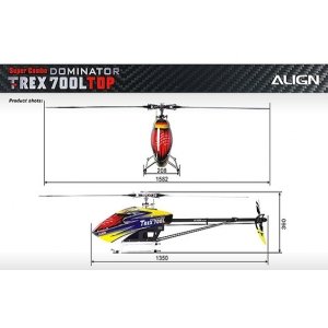 Радиоуправляемый вертолет Align T-Rex 700L Dominator TOP Super Combo KIT-набор - RH70E12XT