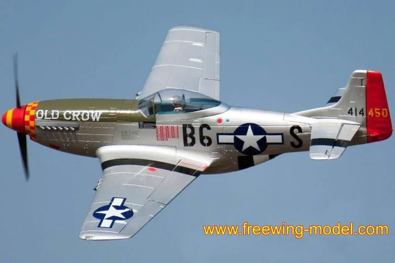 Радиоуправляемый самолет FreeWing P-51D HP "Old Crow" PNP FW30122P