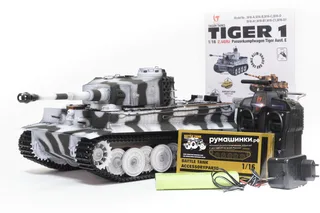Радиоуправляемая модель Taigen 1/16 Tiger 1 (Германия, поздняя версия) (для ИК боя) V3 2.4G RTR зимний камуфляж TG3818-BS-IR3.0 — фото 10