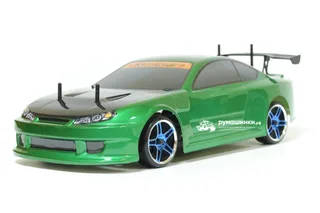 Для дрифта HSP Flying Fish 1 - 1:10 4WD Кузов Nissan Silvia 94123/12363 GREEN