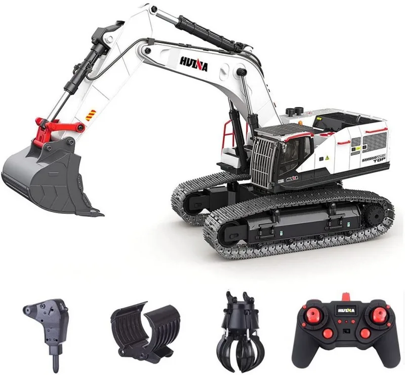 Радиоуправляемый экскаватор белый HUI NA TOYS масштаб 1:14 2.4G -HN1594-WHITE