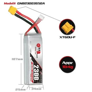 Аккумулятор Li-po Gaoneng GNB 2300mah 3S1P 11.1V 50C 25x34x107mm GNB23003S50A-XT60