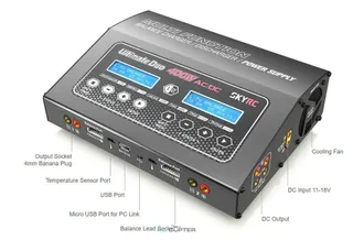 Двухканальное зарядное устройство для аккумуляторов SkyRC D400 (220V, 400W, C:20A, D:5A) — фото 4
