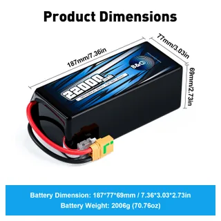 Аккумулятор Semi-Solid (Li-Po) B&C 22000 MAH 29.6V (8s) 10C, XT90S, Soft case — фото 2