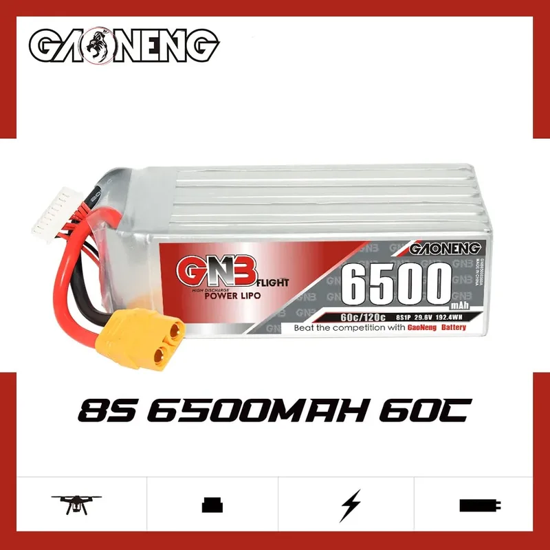 Аккумулятор LiPo GAONENG GNB 6500mAh 8S 29.6V 60C XT90
