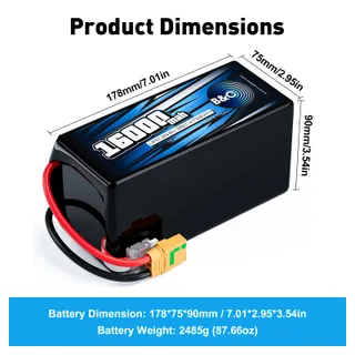 Аккумулятор Li-po B&C 16000 MAH 29.6V (8s) 25C, XT90S, Soft case (Для дронов) — фото 2