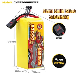Аккумулятор GAONENG GNB 23000mah 8S 29.6V 5C QS8 Semi Solid State Li-ion Battery 310WH/kg — фото 2