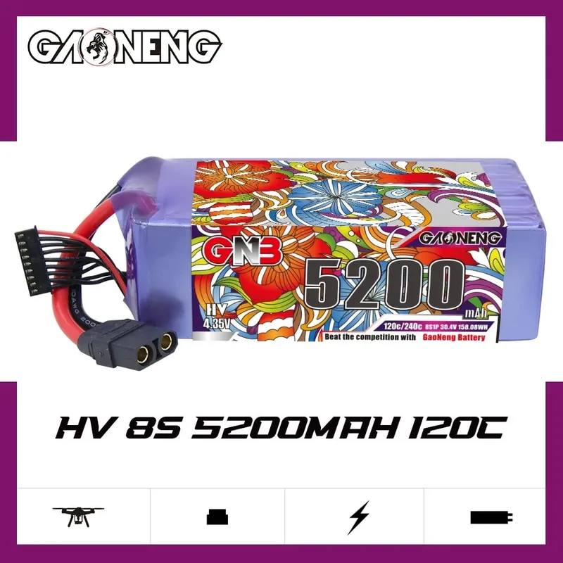 Аккумулятор LiPo GAONENG GNB HV 5200mAh 8S 30.4V 120C XT90
