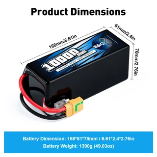 Аккумулятор Li-Po B&C 10000 MAH 30.8V (8s HV) 100C, XT90S, Soft case — фото 2
