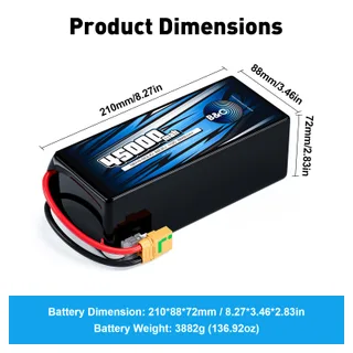 Аккумулятор Semi-Solid (Li-po) B&C 45000 MAH 22.2V (6s) 10C, XT90S, Soft case — фото 2