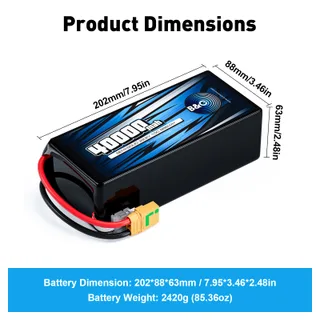 Аккумулятор Semi-Solid (Li-po) B&C 40000 MAH 22.2V (6s) 10C, XT90S, Soft case — фото 3