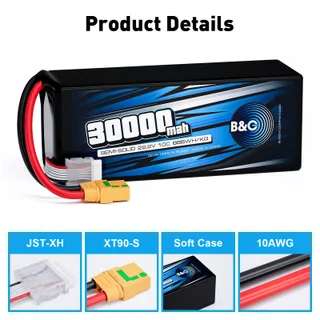 Аккумулятор Semi-Solid (Li-po) B&C 30000 MAH 22.2V (6s) 10C, XT90S, Soft case — фото 3