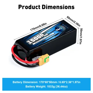 Аккумулятор Semi-Solid (Li-Po) B&C 15000 MAH 22.2V (6s) 10C, XT90S, Soft case — фото 2