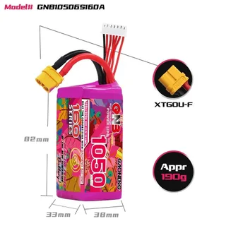 Аккумулятор Li-po Gaoneng GNB 1050mah 6S1P 22.2V 160C — фото 2