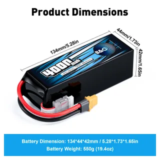 Аккумулятор Li-Po B&C 4000 MAH 22.2v (6s) 120C, XT60, Soft case — фото 2